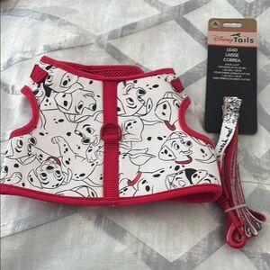 Disney Red and White Dog Harness and Leash Set